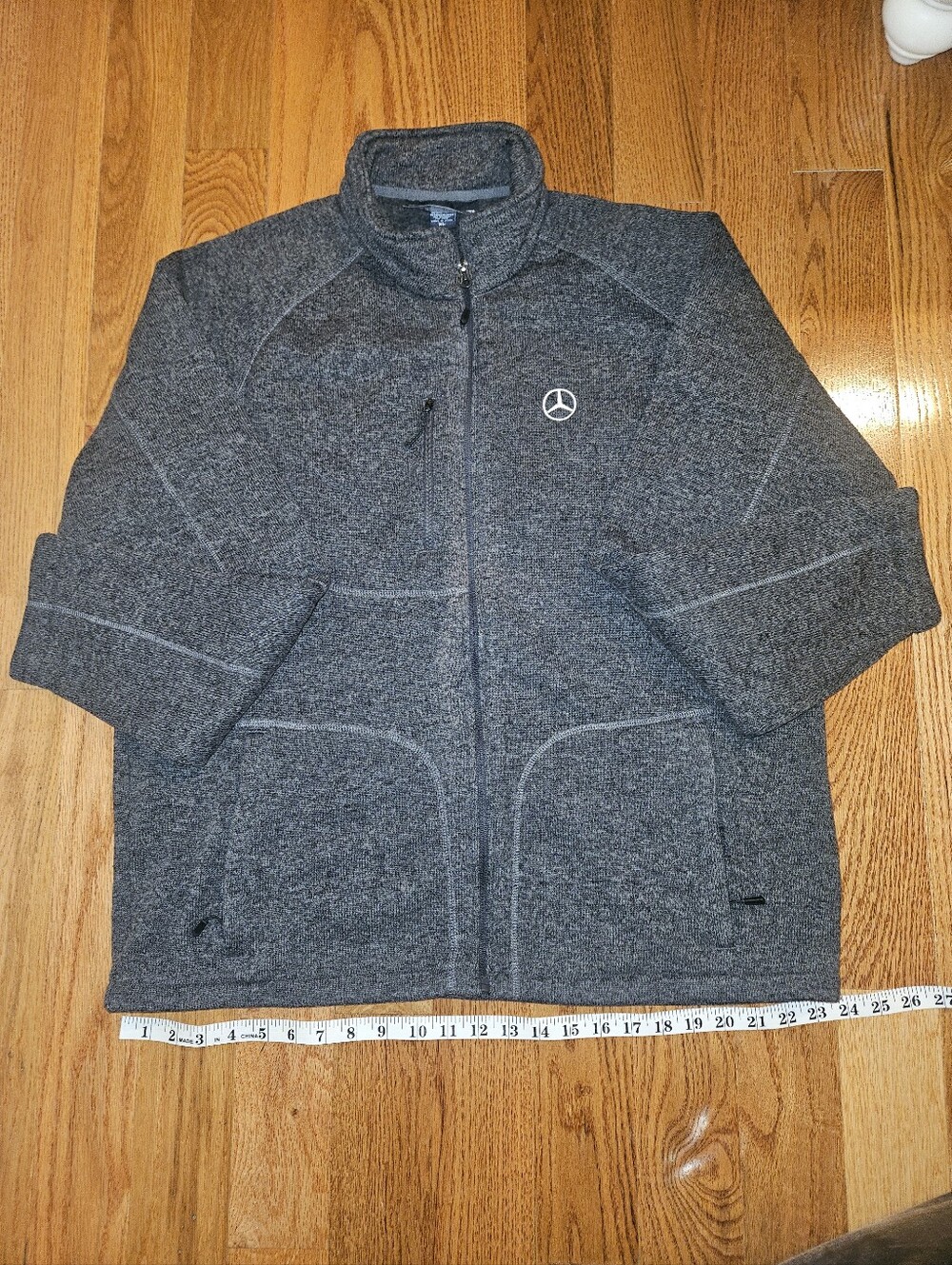 Mercedes-Benz Grey Full-Zip Fleece Jacket